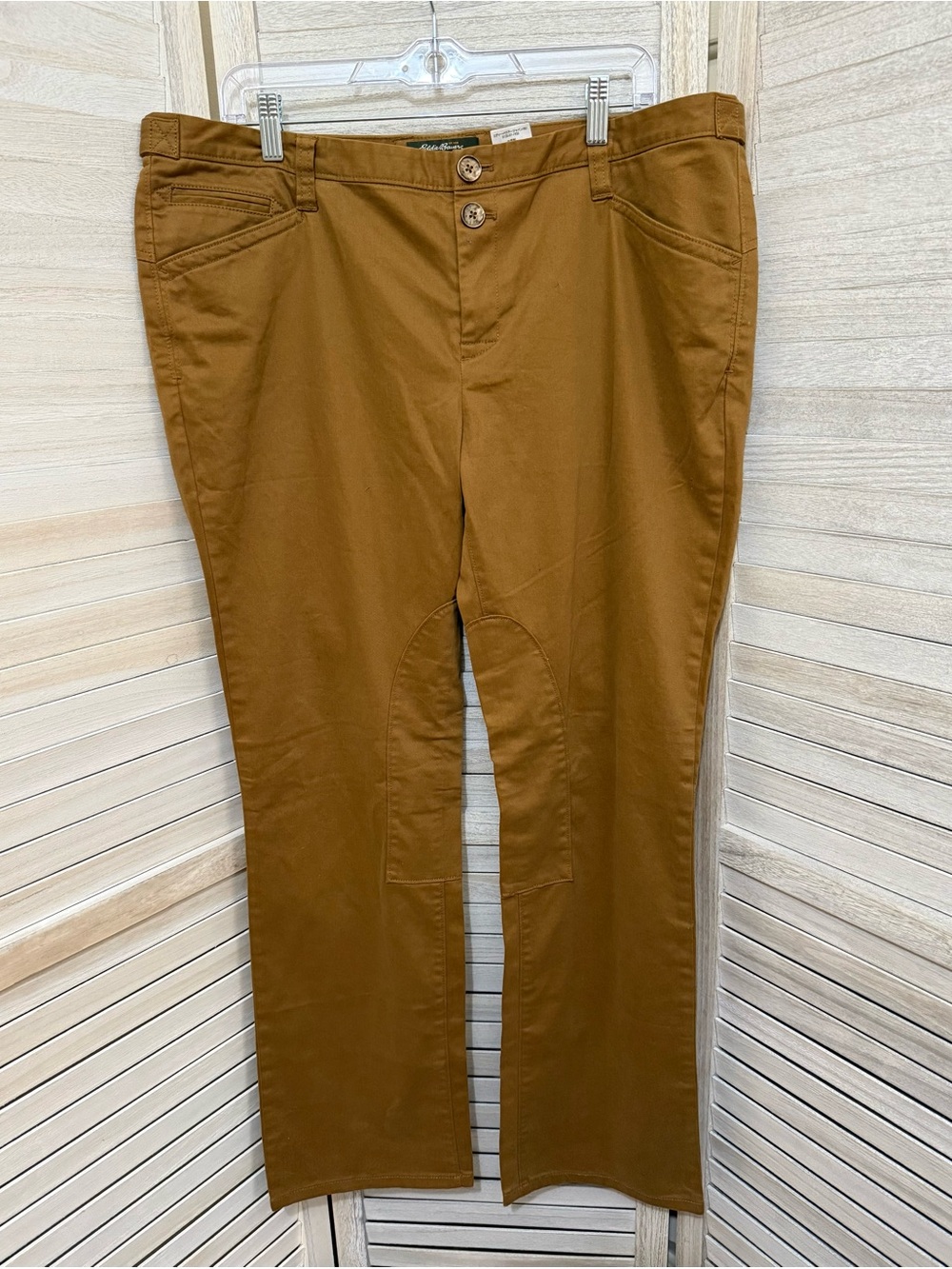 Eddie Bauer Shaw Cut straight-leg Trousers in Camel Brown